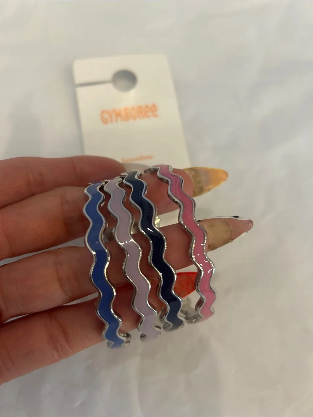 Gymboree Wavy Enamel Bracelet Set - Pink, Navy, Lavender, Blue